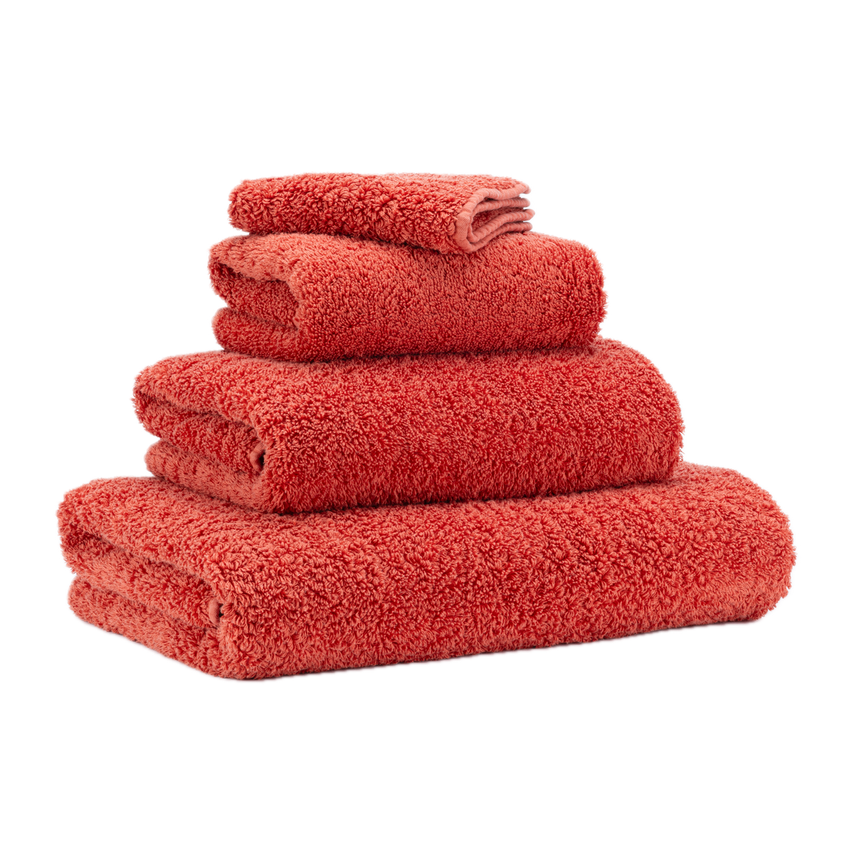 Abyss Super Pile Bath Towels Chili Stack Slanted