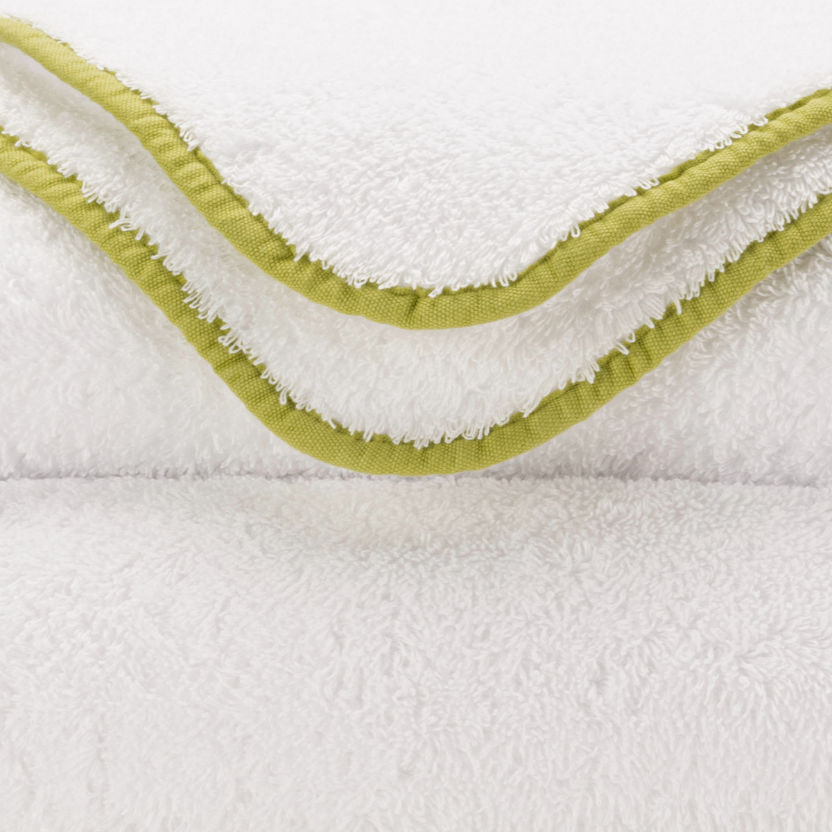 Closeup of Abyss Surf Bath Towels in Apple Green Color