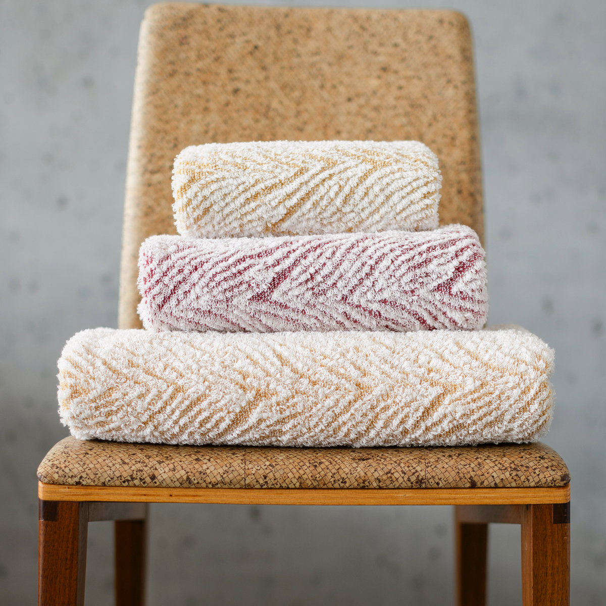 Lifestyle Stack of Abyss Vasco Bath Towels both Colors