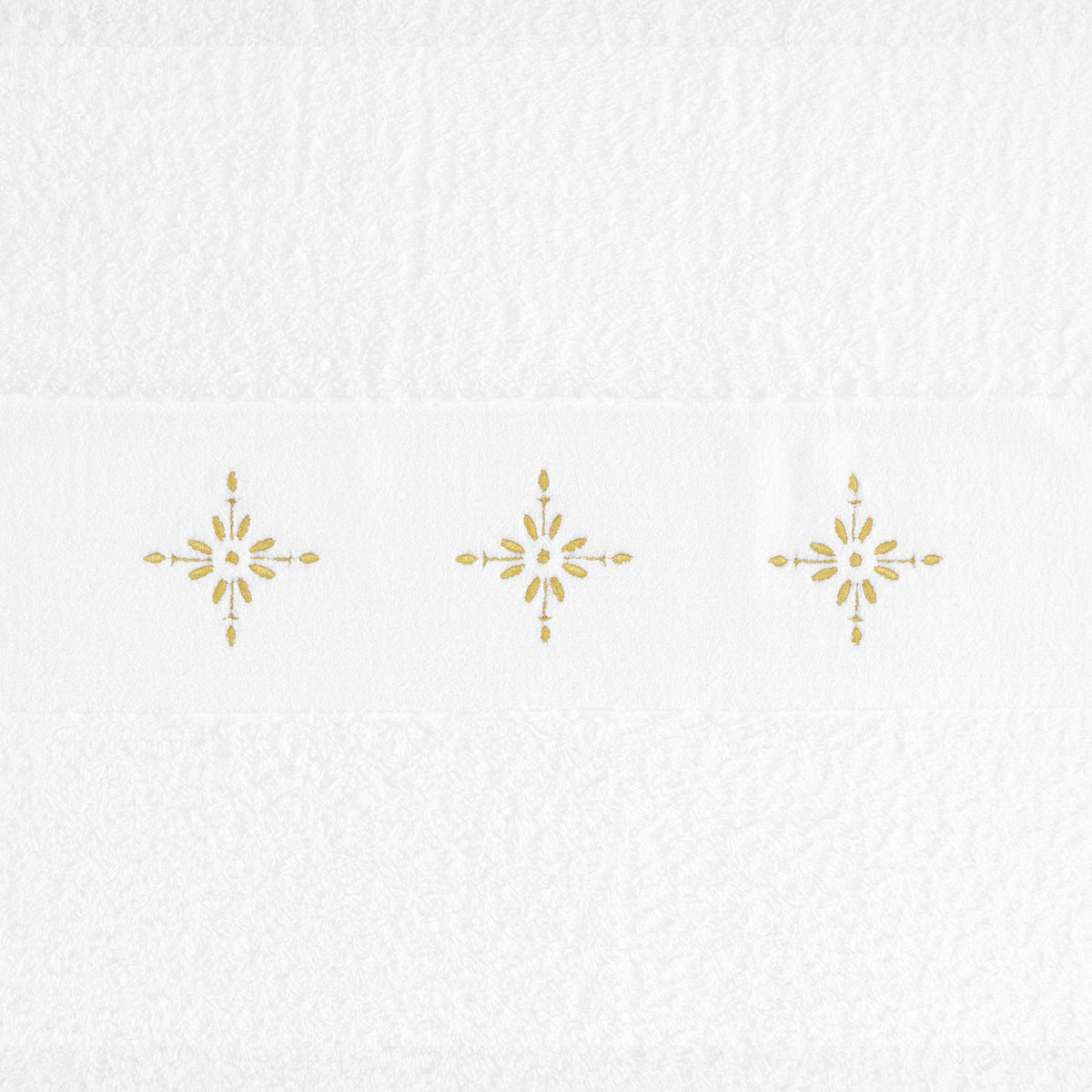 Fabric Closeup of Gold (108) Abyss Vega Embroidered Bath Towels