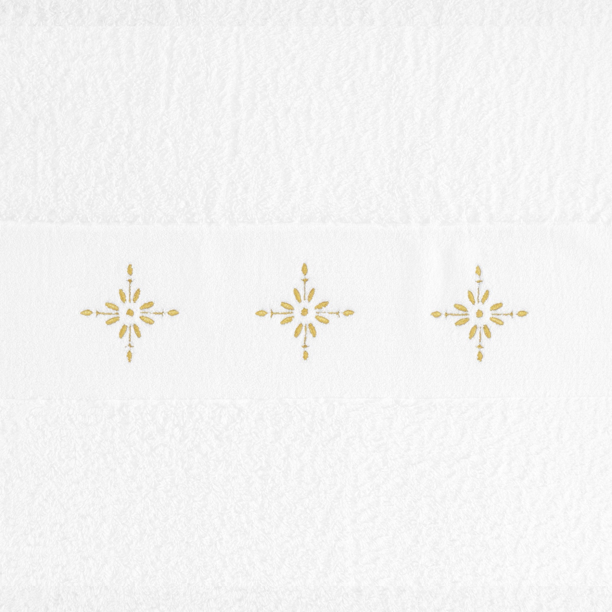 Fabric Closeup of Gold (108) Abyss Vega Embroidered Bath Towels