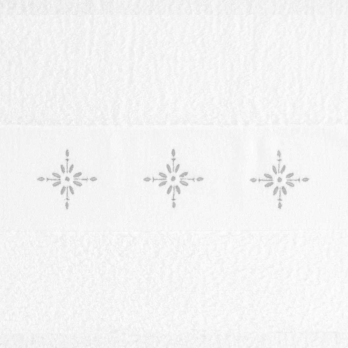 Fabric Closeup of Silver (109) Abyss Vega Embroidered Bath Towels