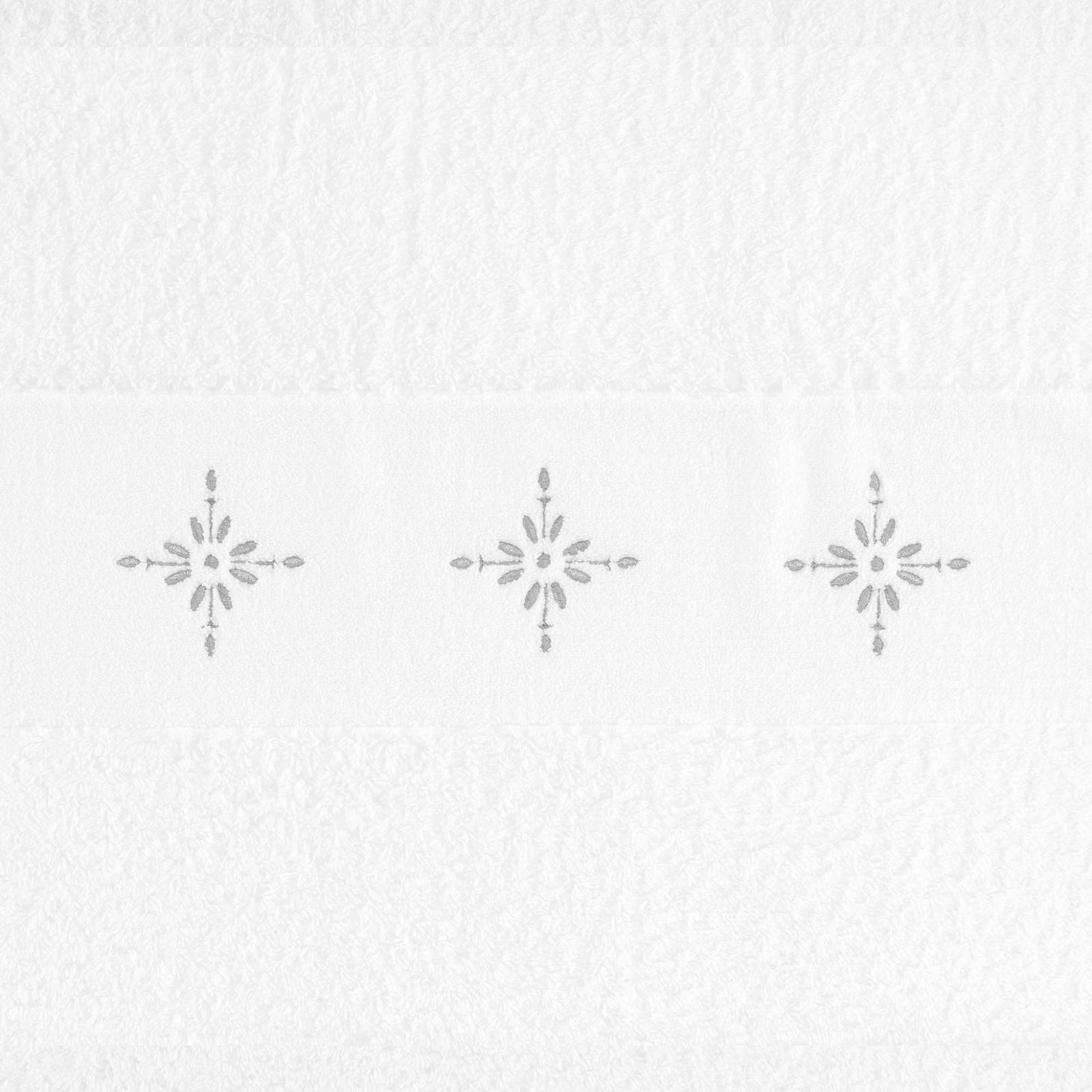 Fabric Closeup of Silver (109) Abyss Vega Embroidered Bath Towels