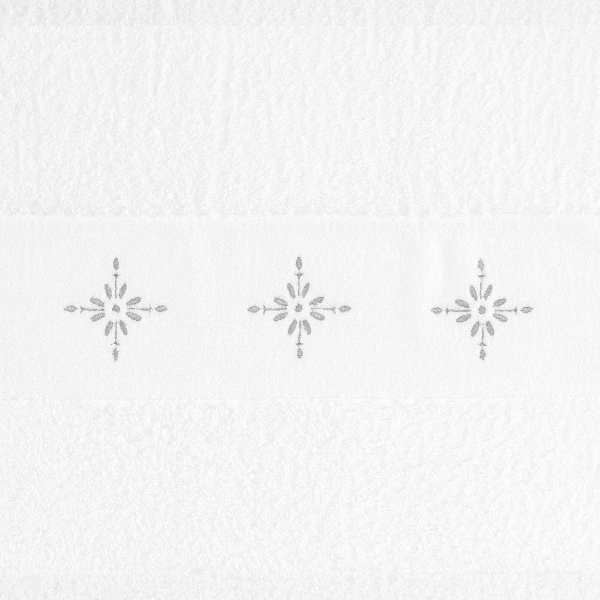 Fabric Closeup of Silver (109) Abyss Vega Embroidered Bath Towels