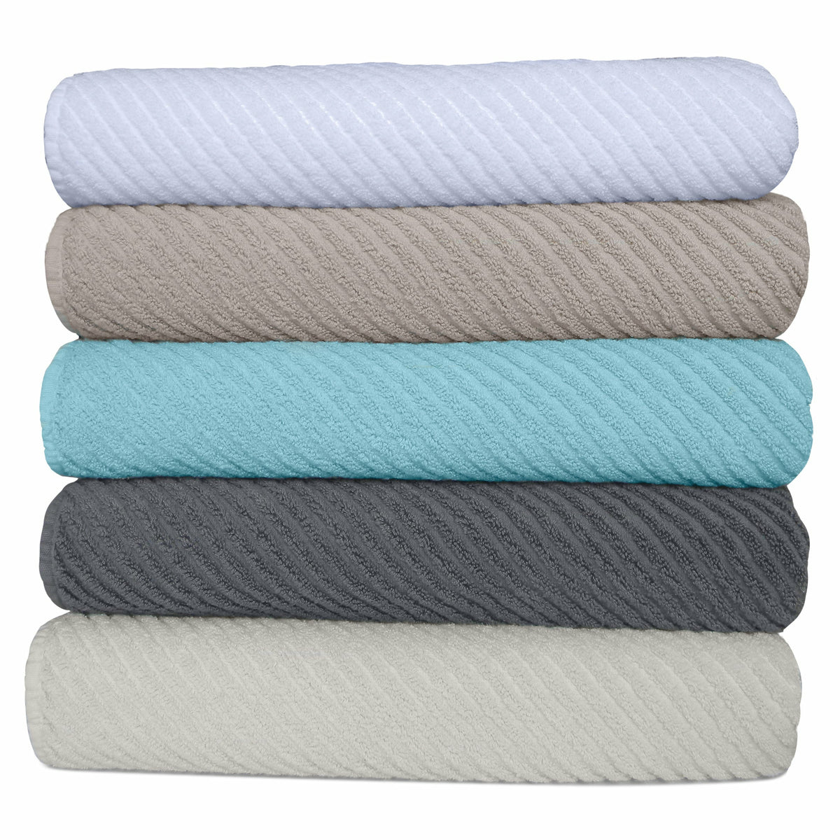 Abyss Habidecor Super Twill Bath Towels Stacked Multi Color Fine Linens