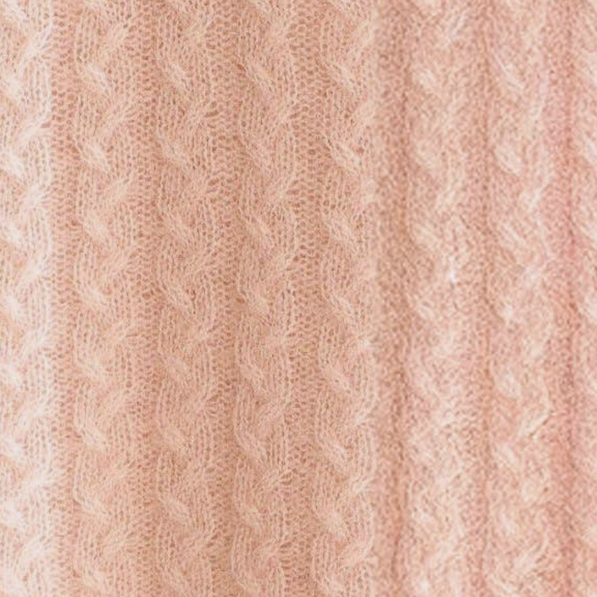 Fabric Closeup of Alashan Bailey Braided Cable Knit Baby Blanket in Lip Gloss