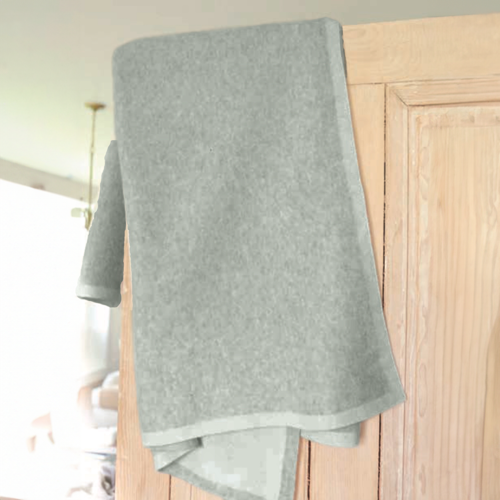 Alashan Charleston Double Face Knit Throw in Heather Grey and Vapor