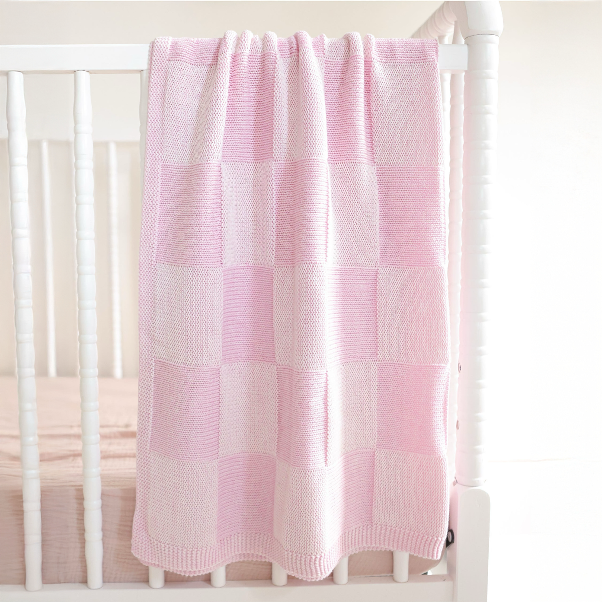 Alashan Charlie Knit Baby Blanket in Bermuda Pink