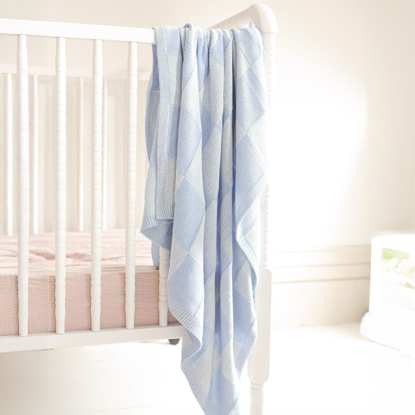 Alashan Charlie Knit Baby Blanket in Weekend Blue