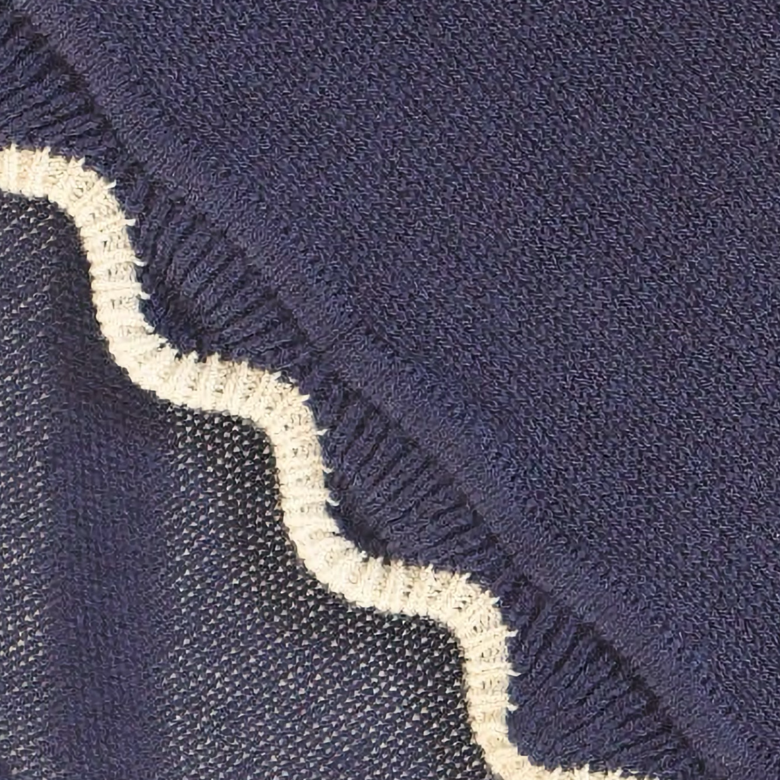 Alashan Finley Scallop Knit Baby Blanket in Midnight