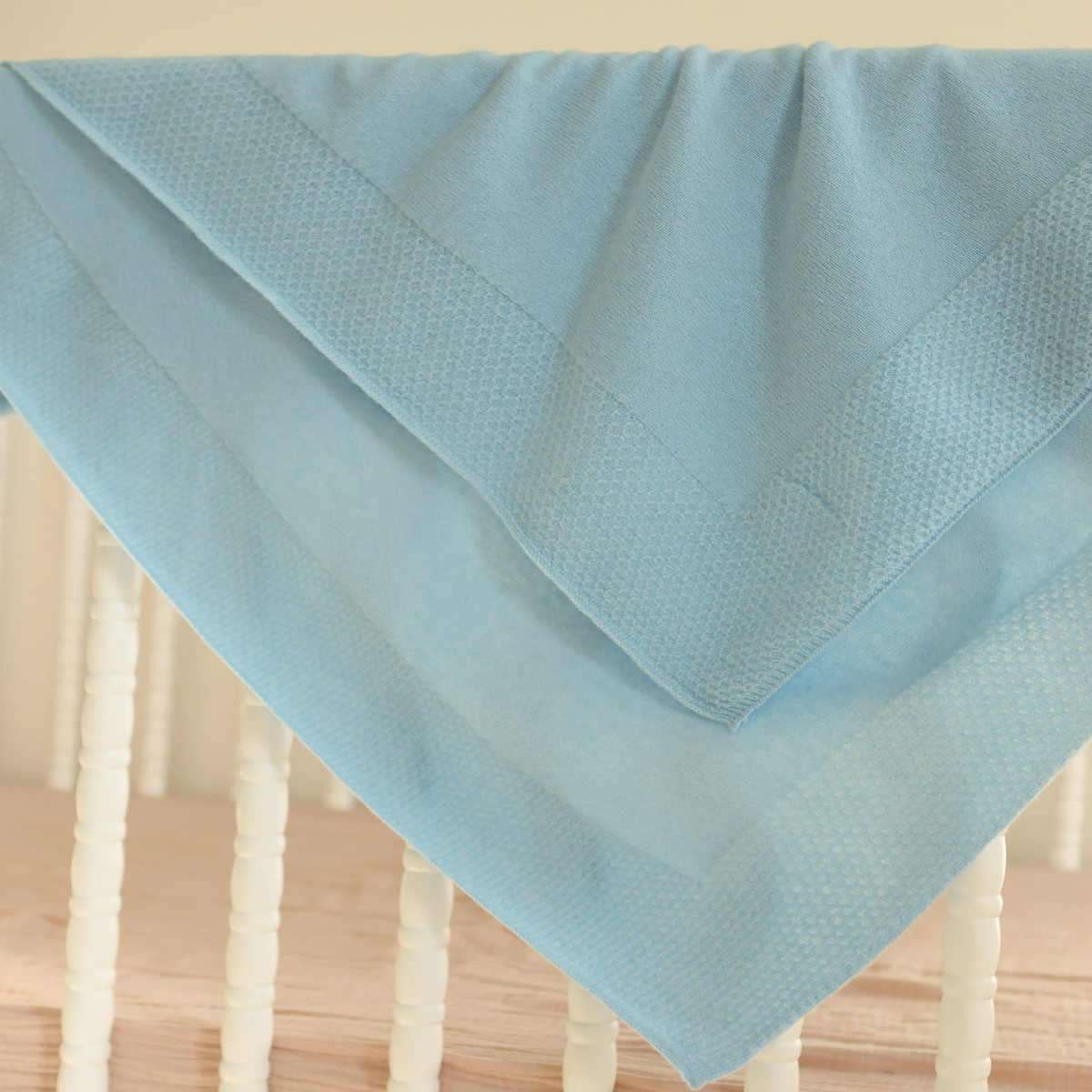 Alashan Hayden Honeycomb Edge Knit Baby Blanket in Skyline