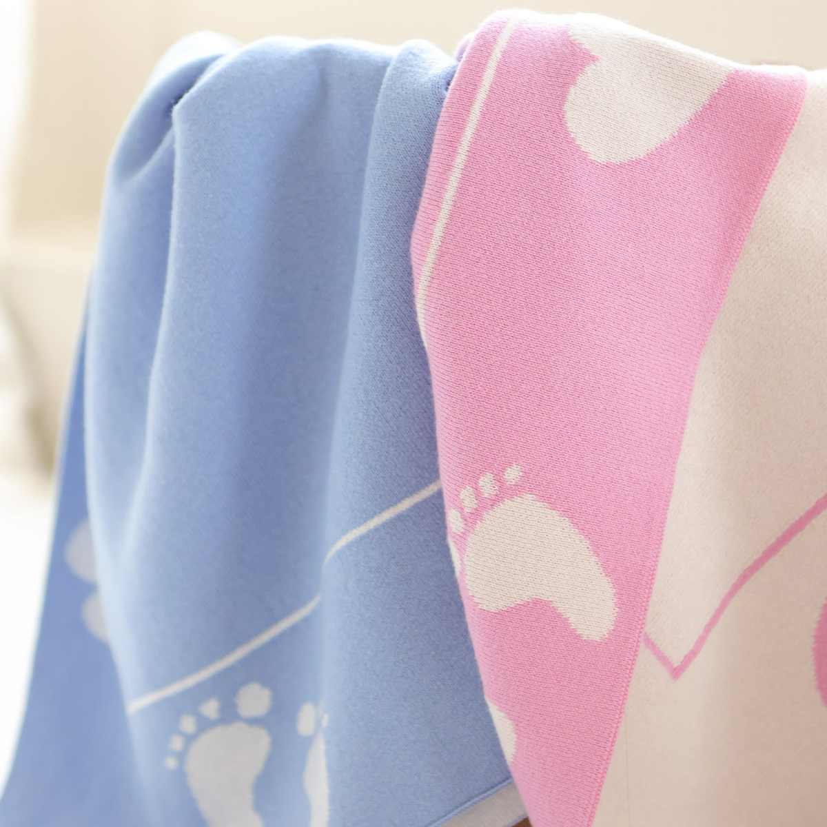 Closeup of Alashan Stevie Knit Baby Blanket Colors