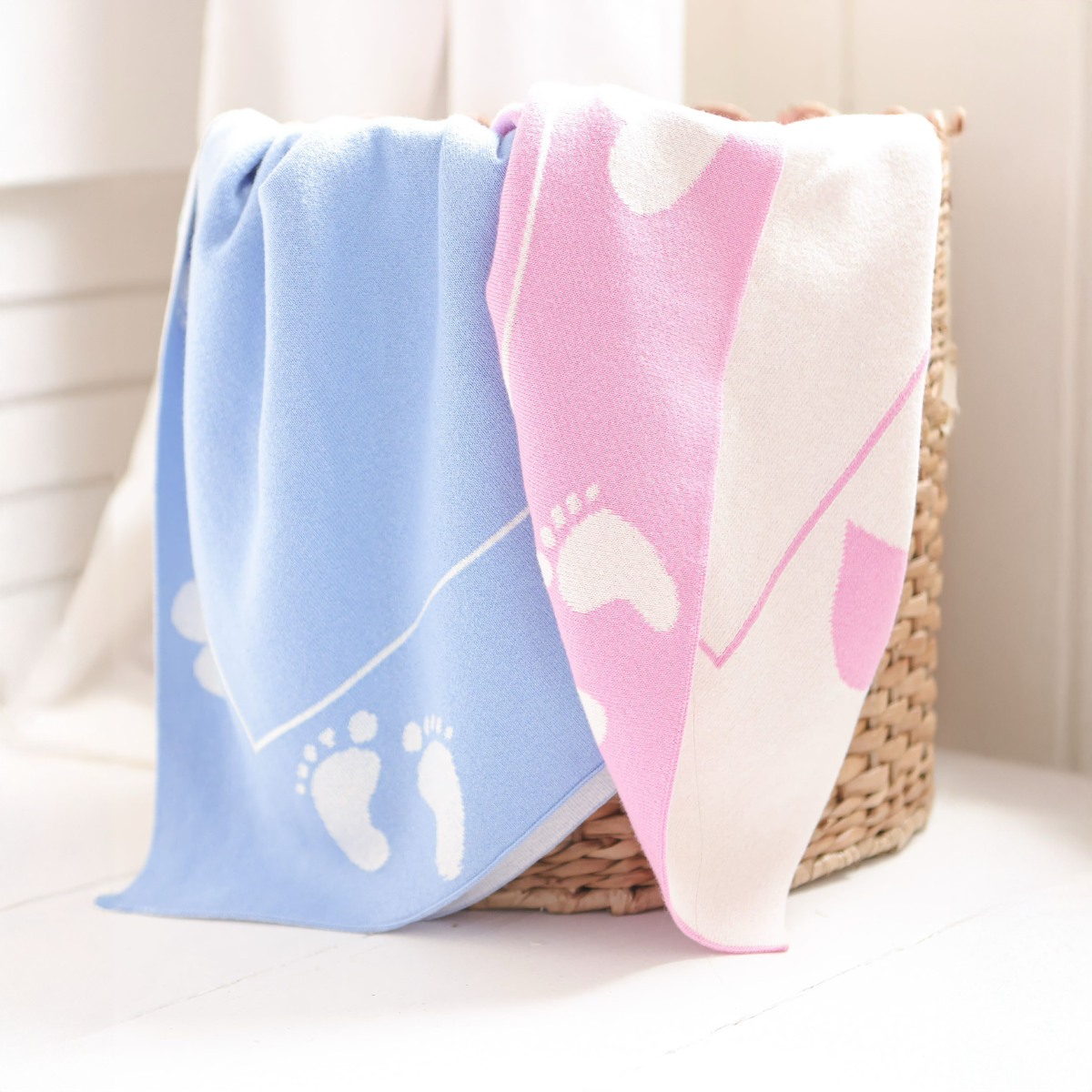 Two Colors of Alashan Stevie Knit Baby Blanket