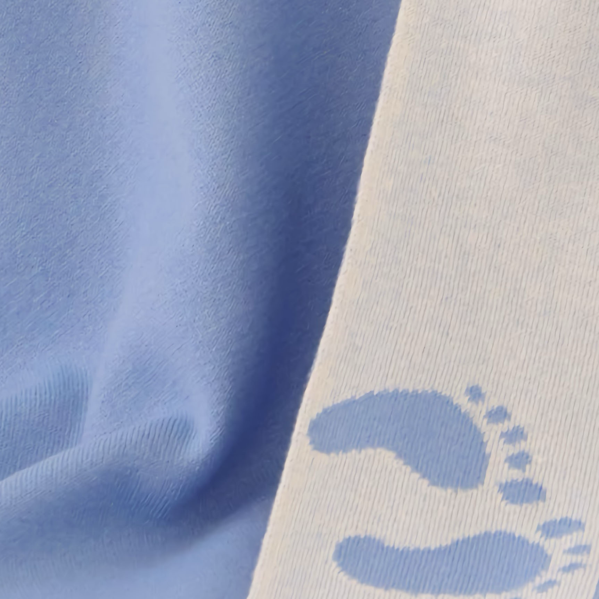 Fabric Closeup of Alashan Stevie Knit Baby Blanket in Blue Lake