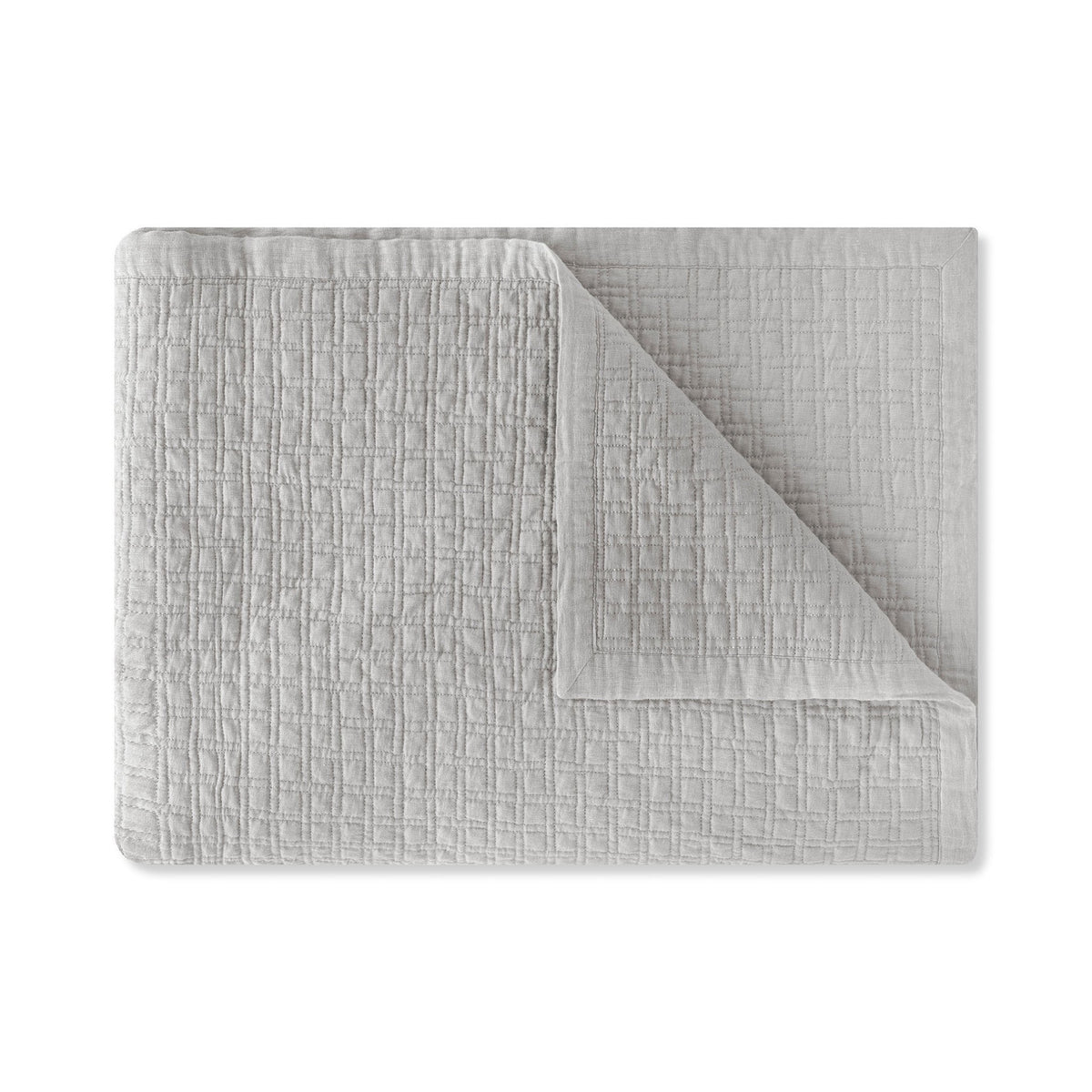 A folded Grey Amalia Adorno Quilted Coverlet