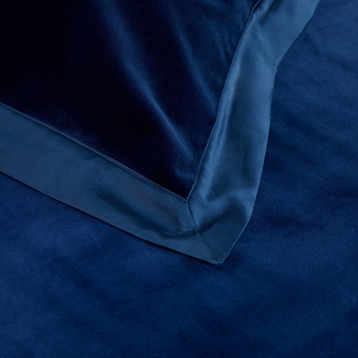 Detailed View of Navy Amalia Cirrus Velvet Bedding