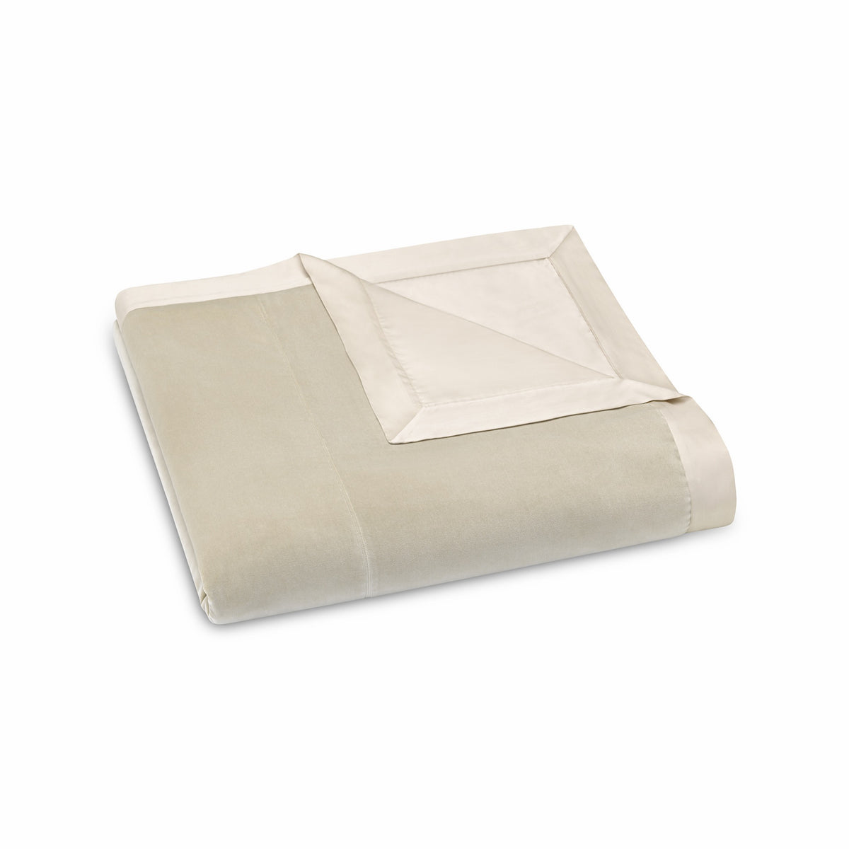 Folded Bedspread of Sand Amalia Cirrus Velvet Bedding