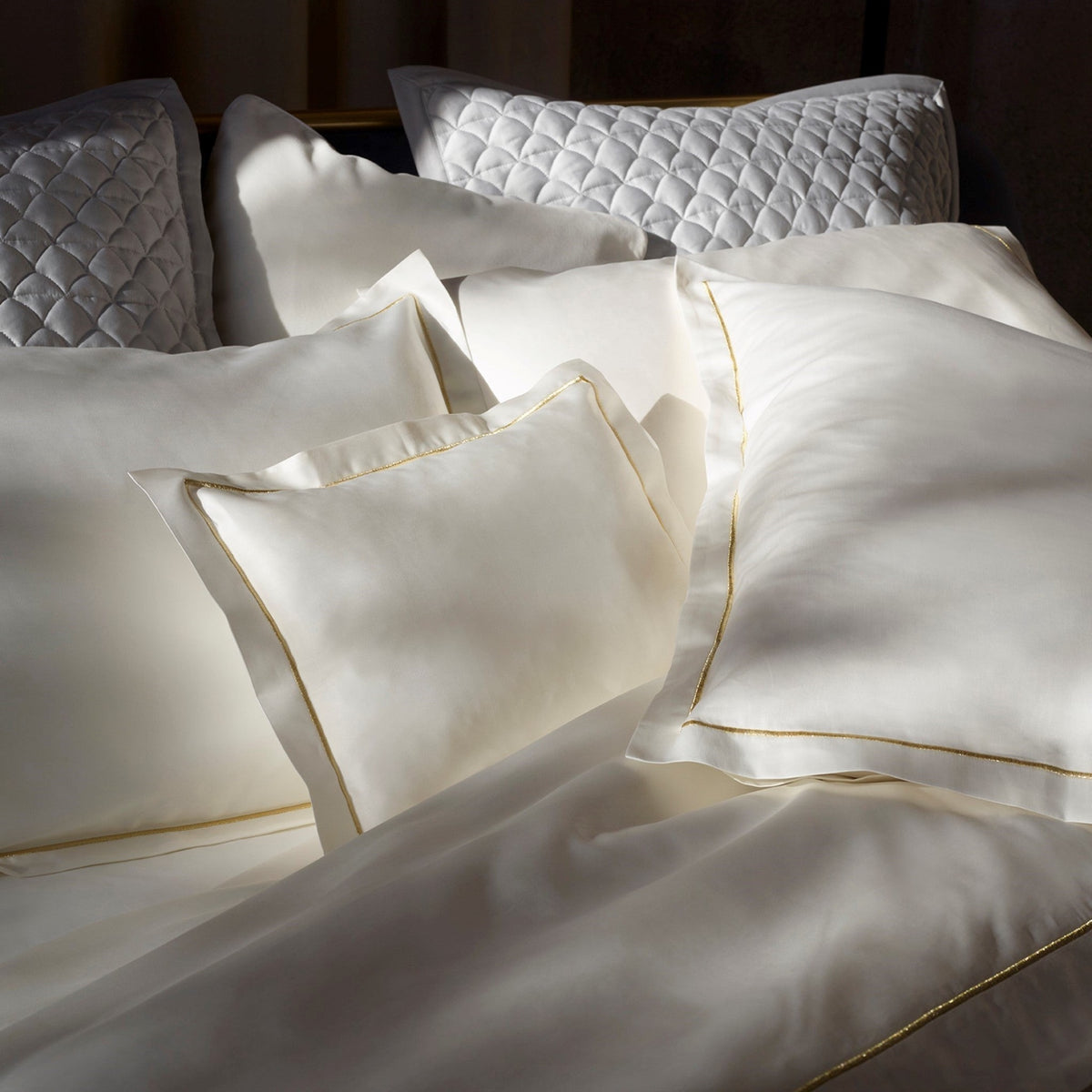 Closeup of Cream Gold Amalia Dalia Shams