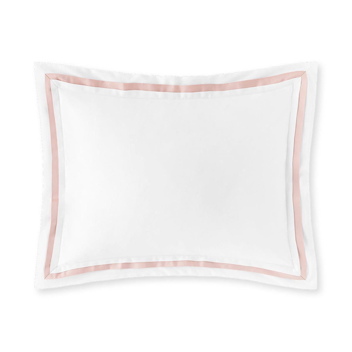 Amalia Eden Sea Island Cotton Boudoir Sham with Charm Pink trim