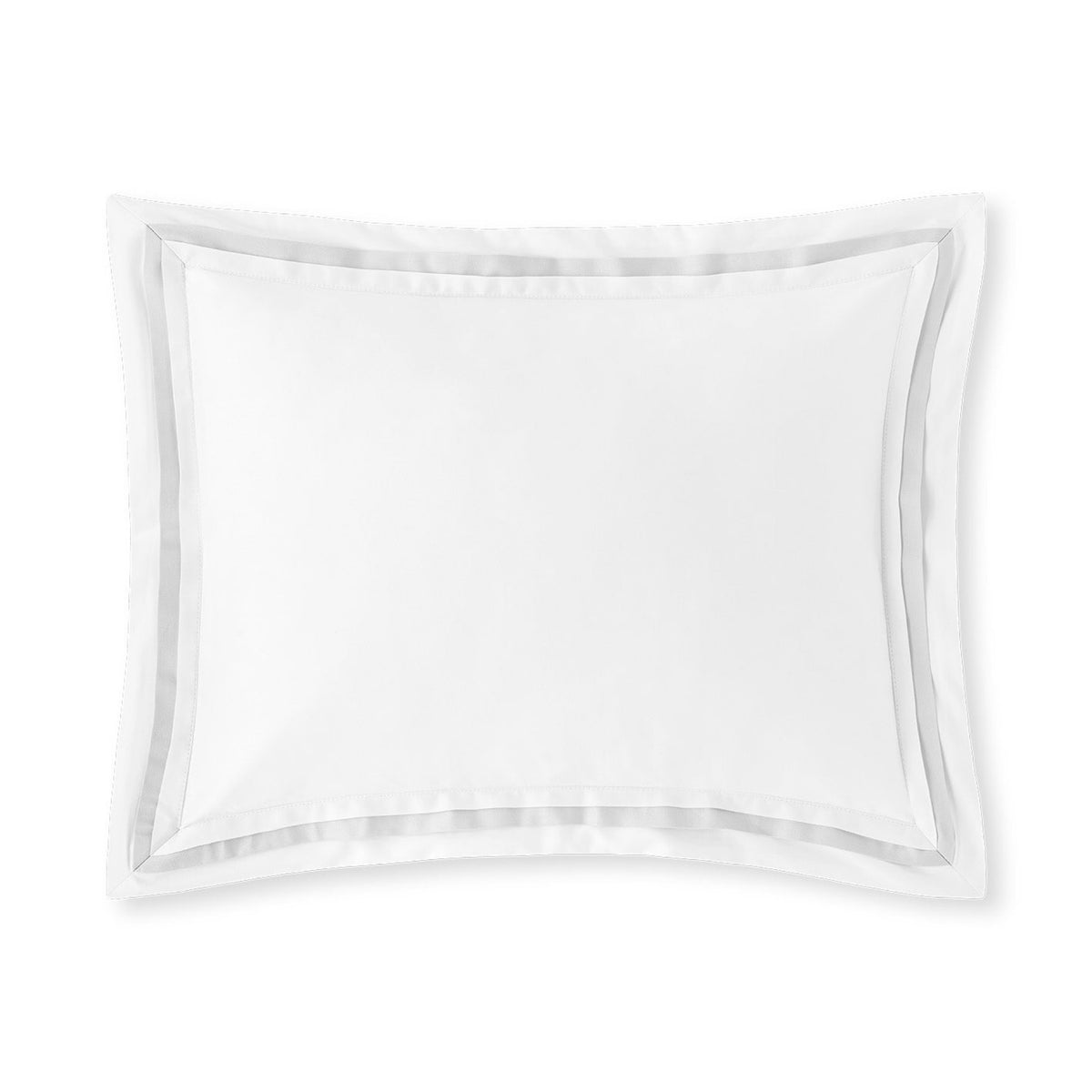 Amalia Eden Sea Island Cotton Boudoir Sham with Cool Grey trim