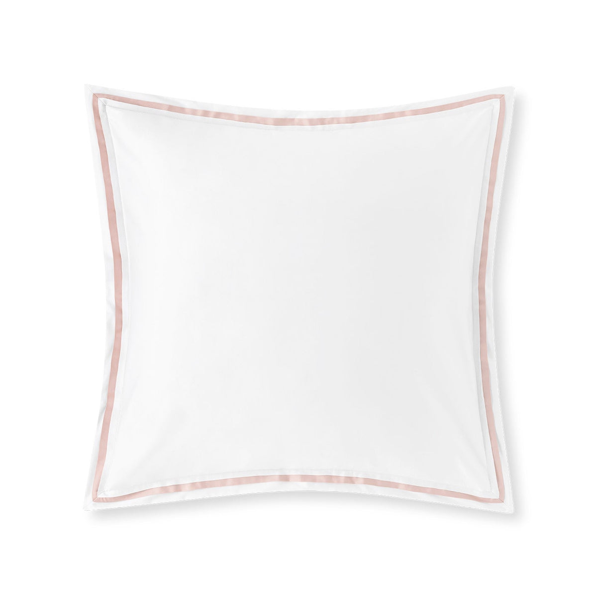 Square Amalia Eden Sea Island Cotton Euro Sham with Charm Pink trim