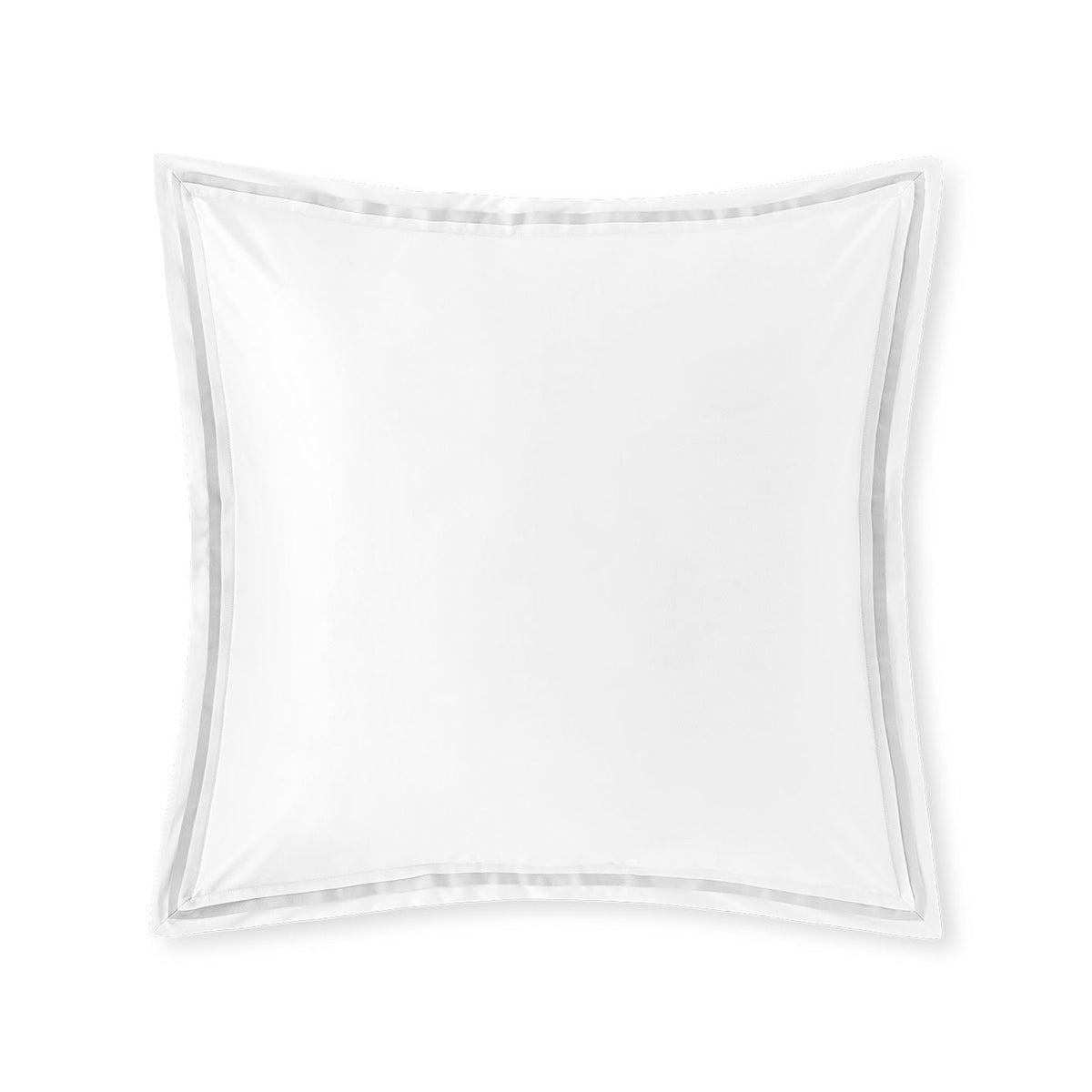 Square Amalia Eden Sea Island Cotton Euro Sham with Cool Grey trim