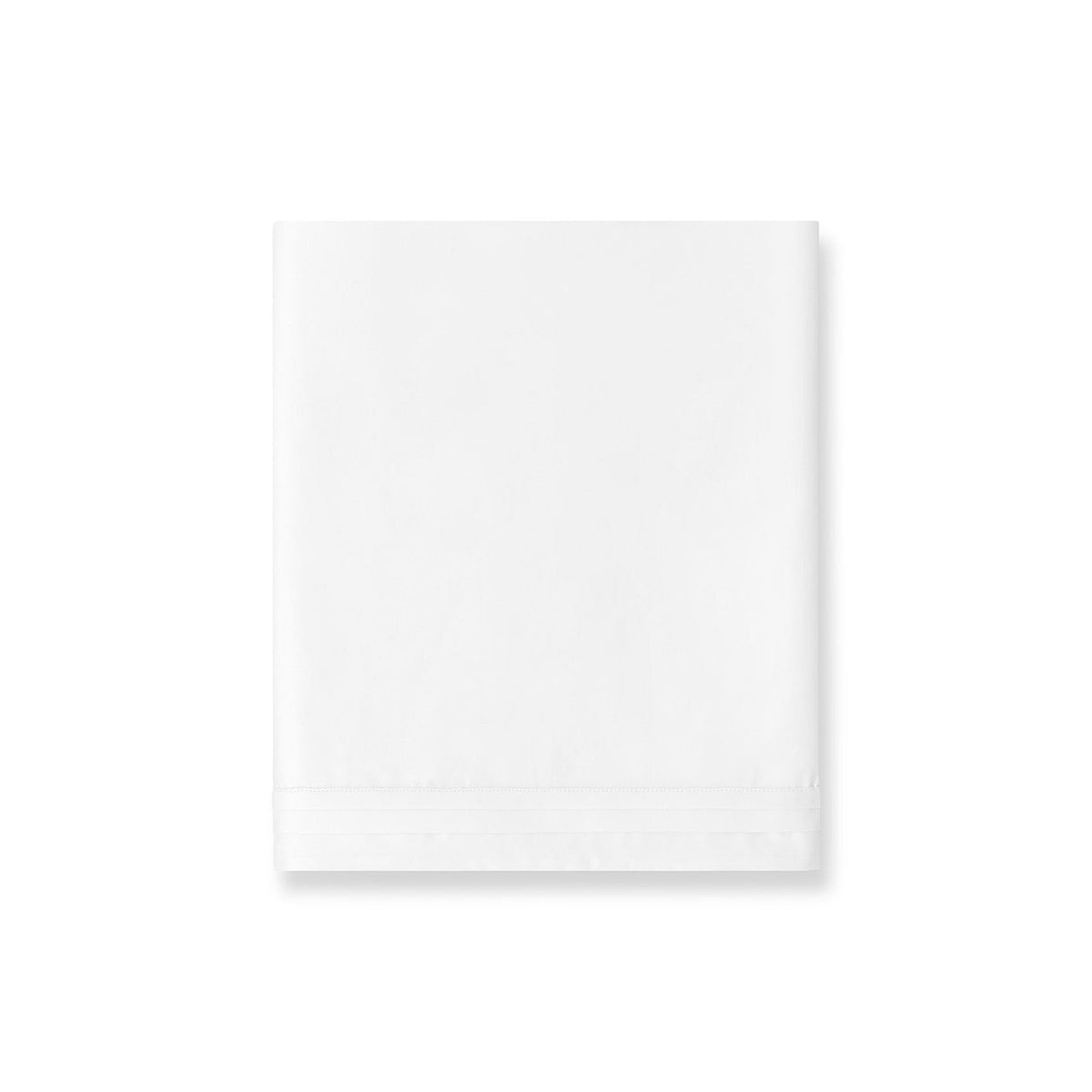A folded White Amalia Eden Sea Island Cotton Flat Sheet