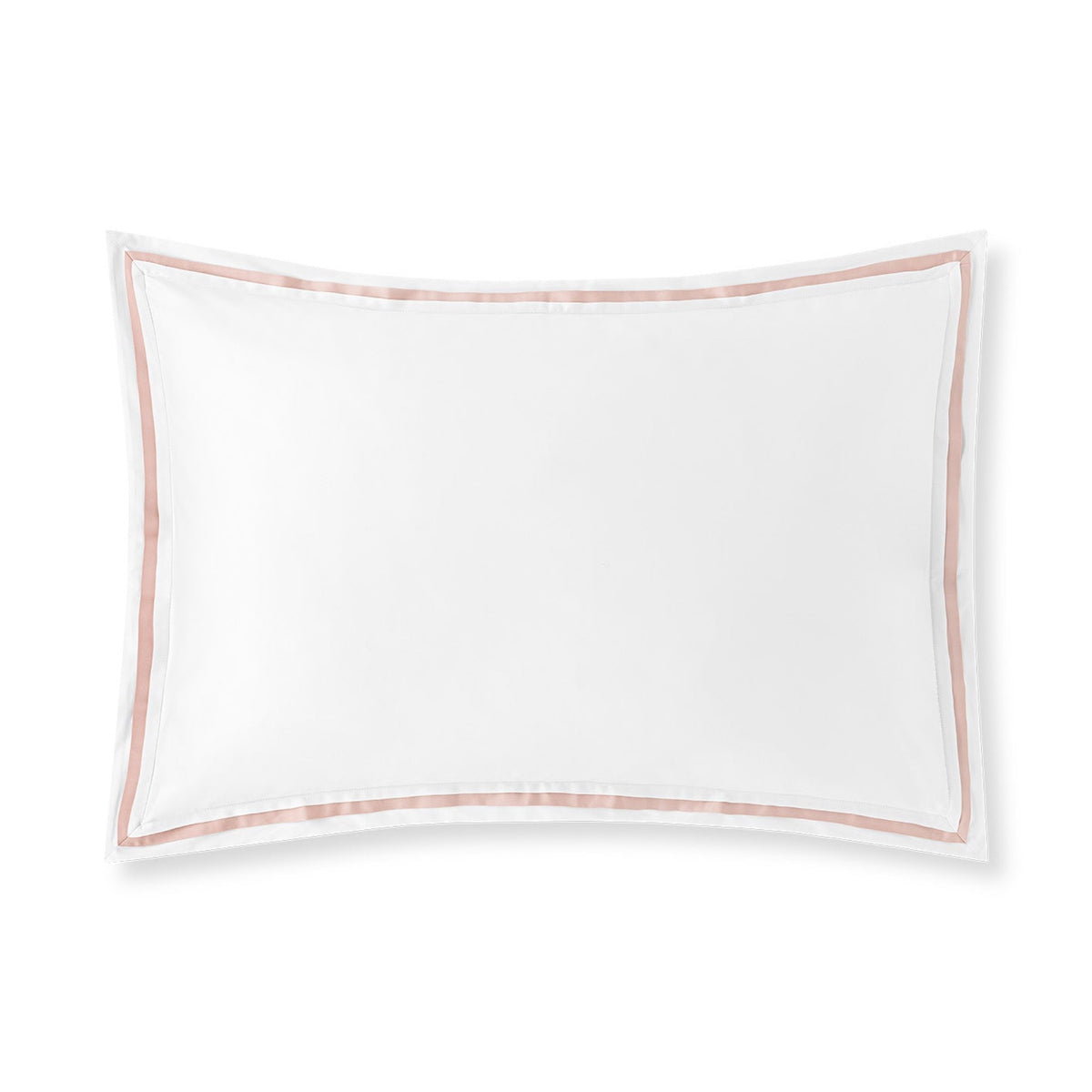 Rectangular Amalia Eden Sea Island Cotton Sham with Charm Pink trim