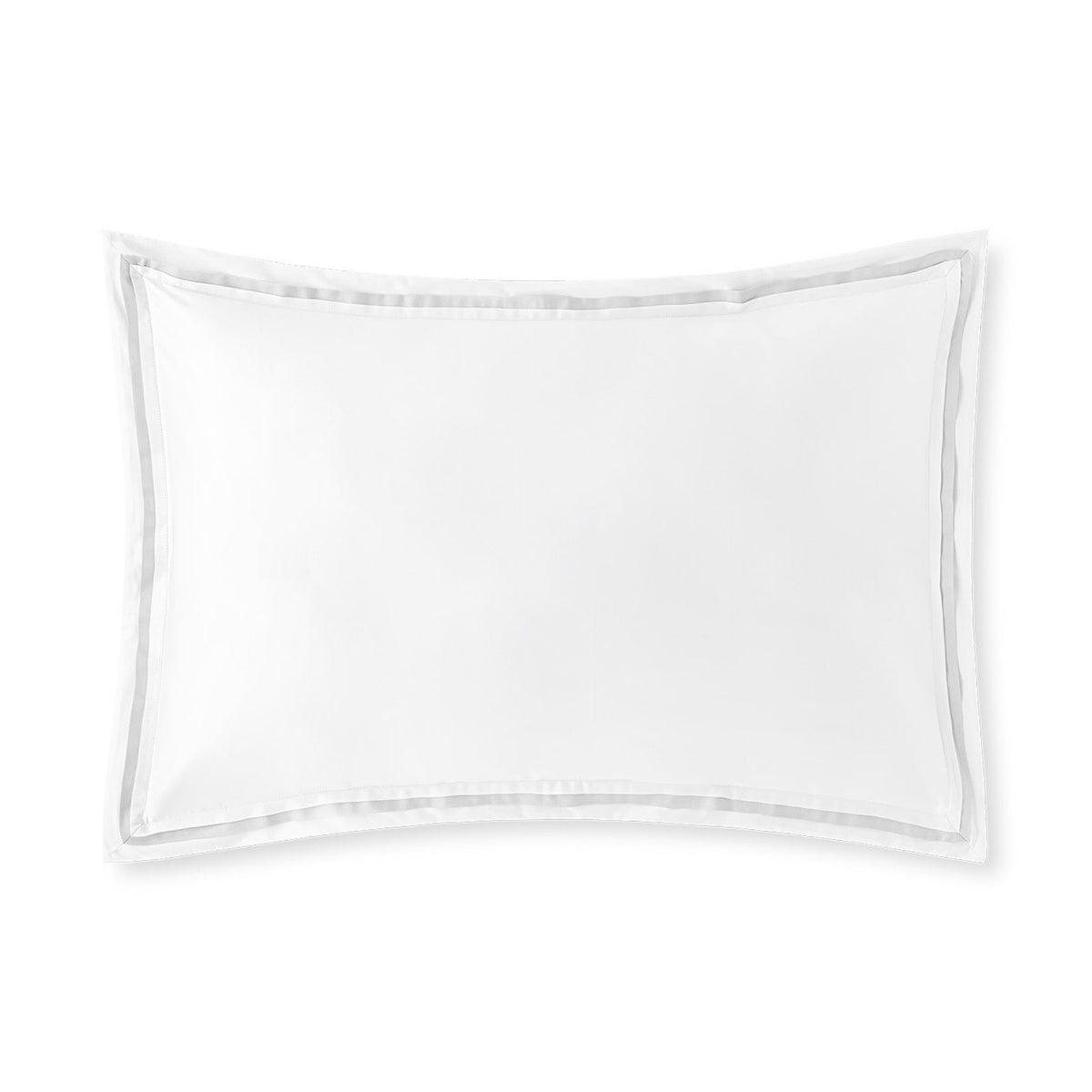 Rectangular Amalia Eden Sea Island Cotton Sham with Cool Grey trim