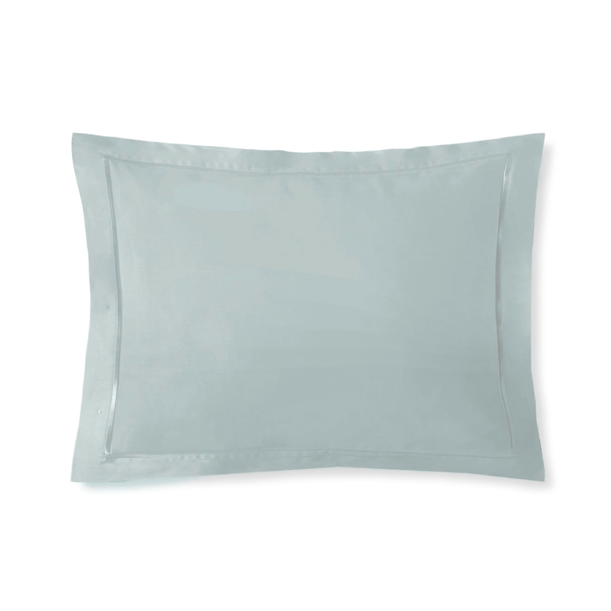 Boudoir Sham of Mist Blue Amalia Fresco Giza 94 Bedding with a decorative flange border
