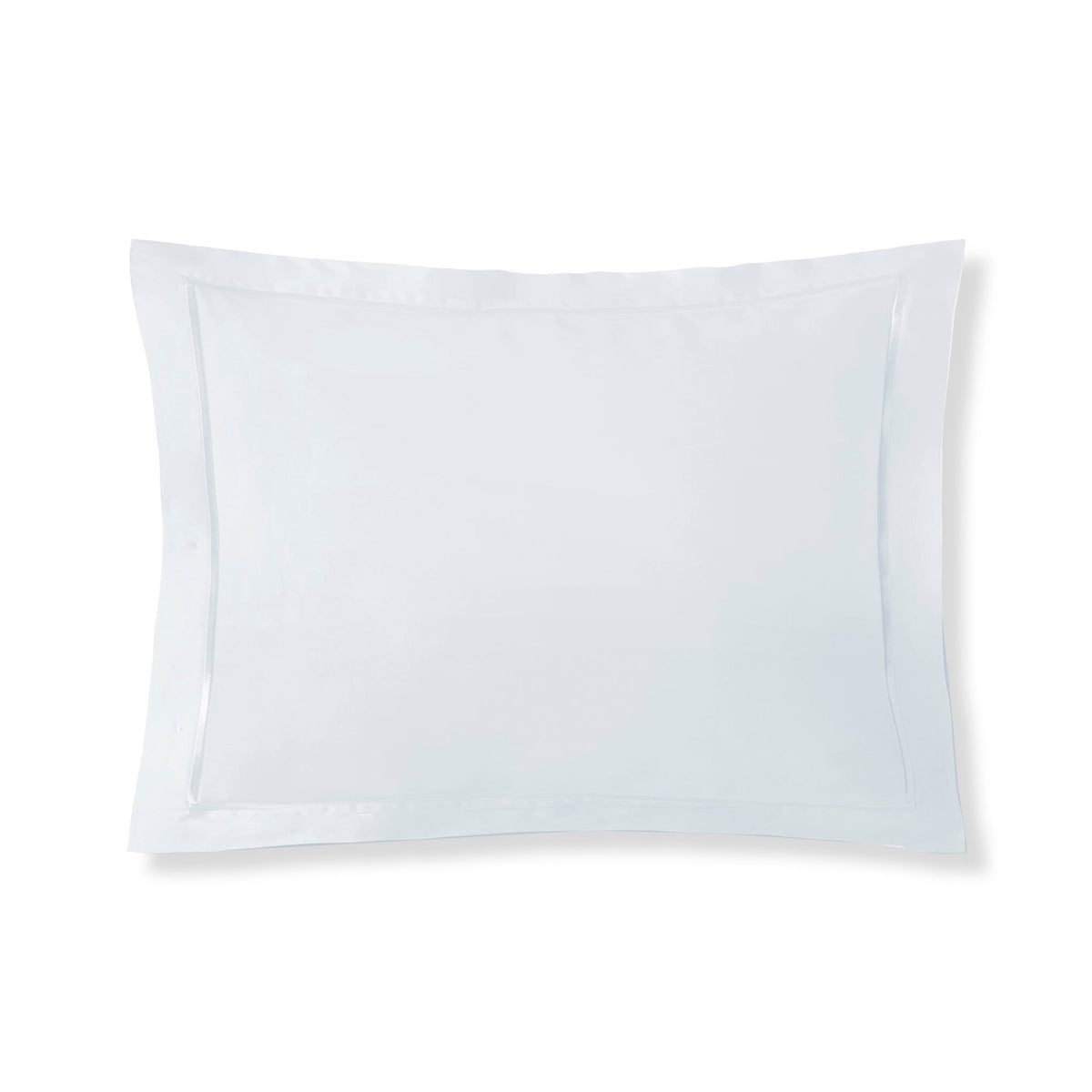 A rectangular Pale Blue Amalia Fresco Boudoir Sham with satin stitch detailing