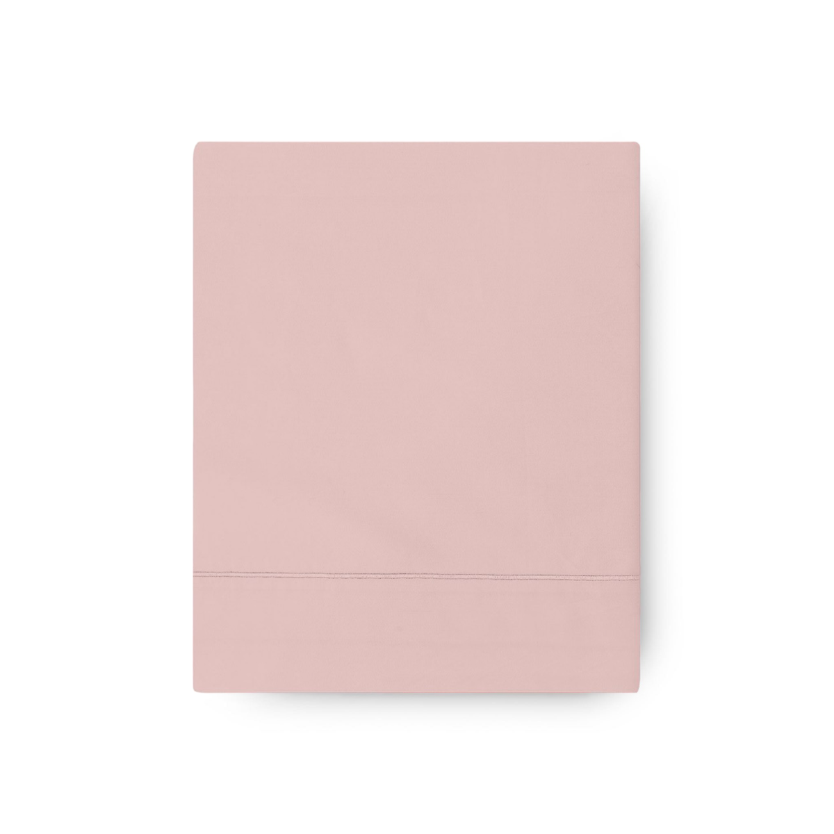 A neatly folded Charm Pink Amalia Fresco Flat Sheet, crafted from Egyptian Giza 94 cotton