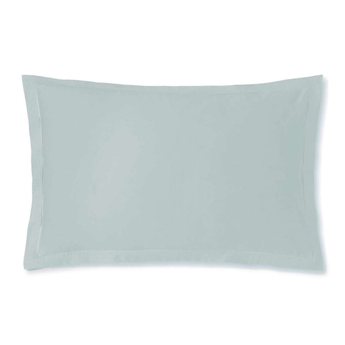 A Mist Blue rectangular pillow sham in crisp percale bedding Amalia Fresco collection
