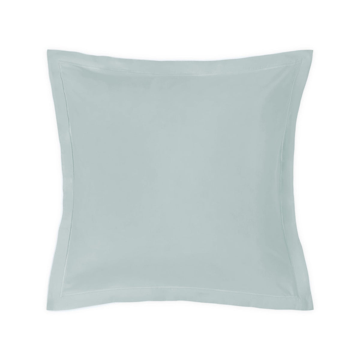 A square, Mist Blue Amalia Fresco Euro Sham collection with a flange border