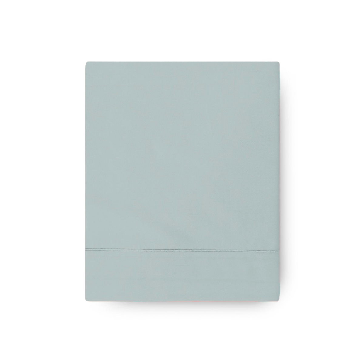 A neatly folded Mist Blue Amalia Fresco Flat Sheet, crafted from Egyptian Giza 94 cotton