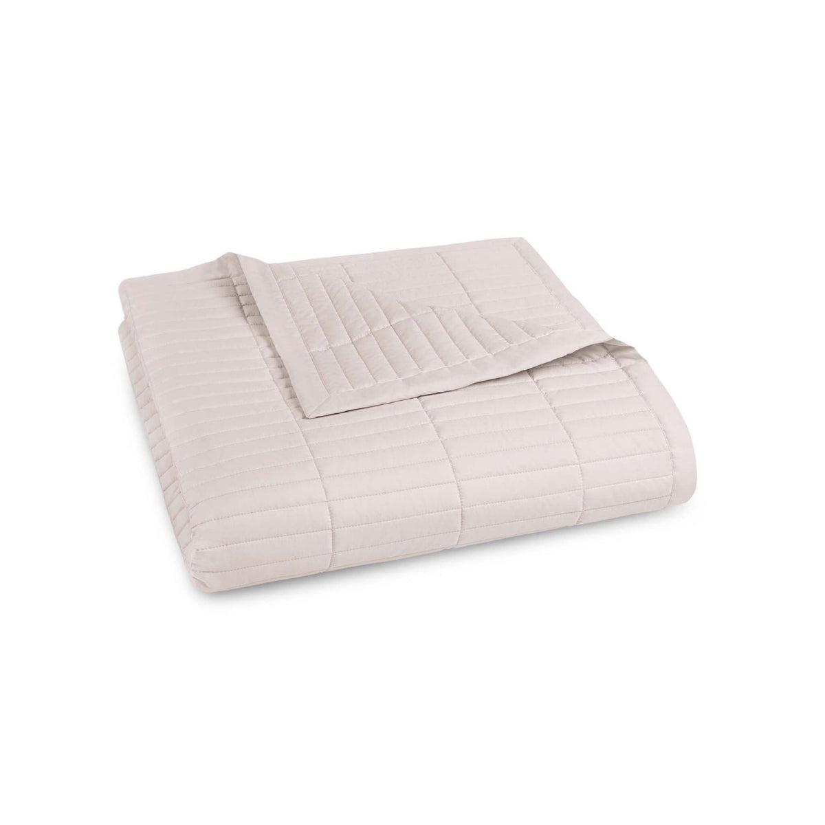 Folded Coverlet of Sand Amalia Fresco Quilted Bedding