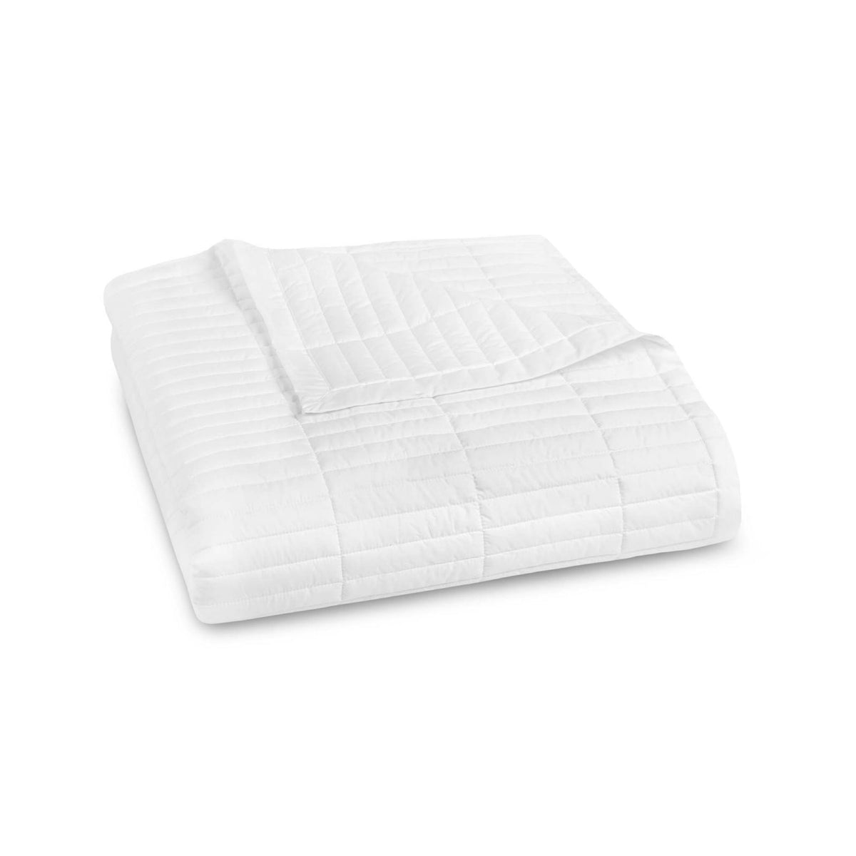 Folded Coverlet of White Amalia Fresco Quilted Bedding