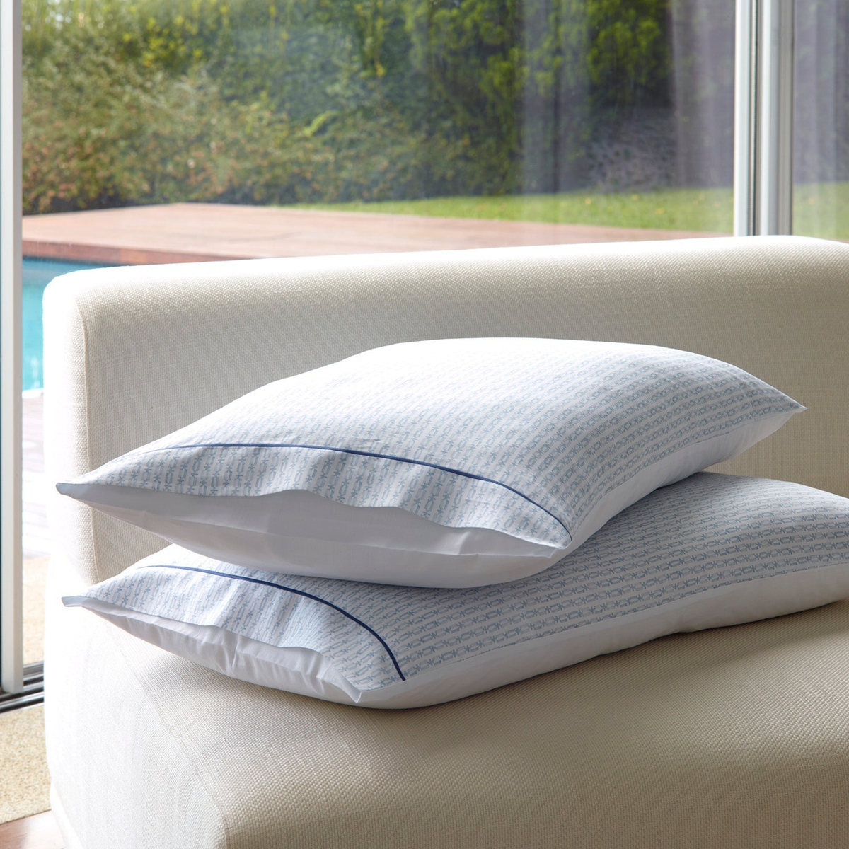 Pair of Amalia Gaia Bedding in Ardosia color