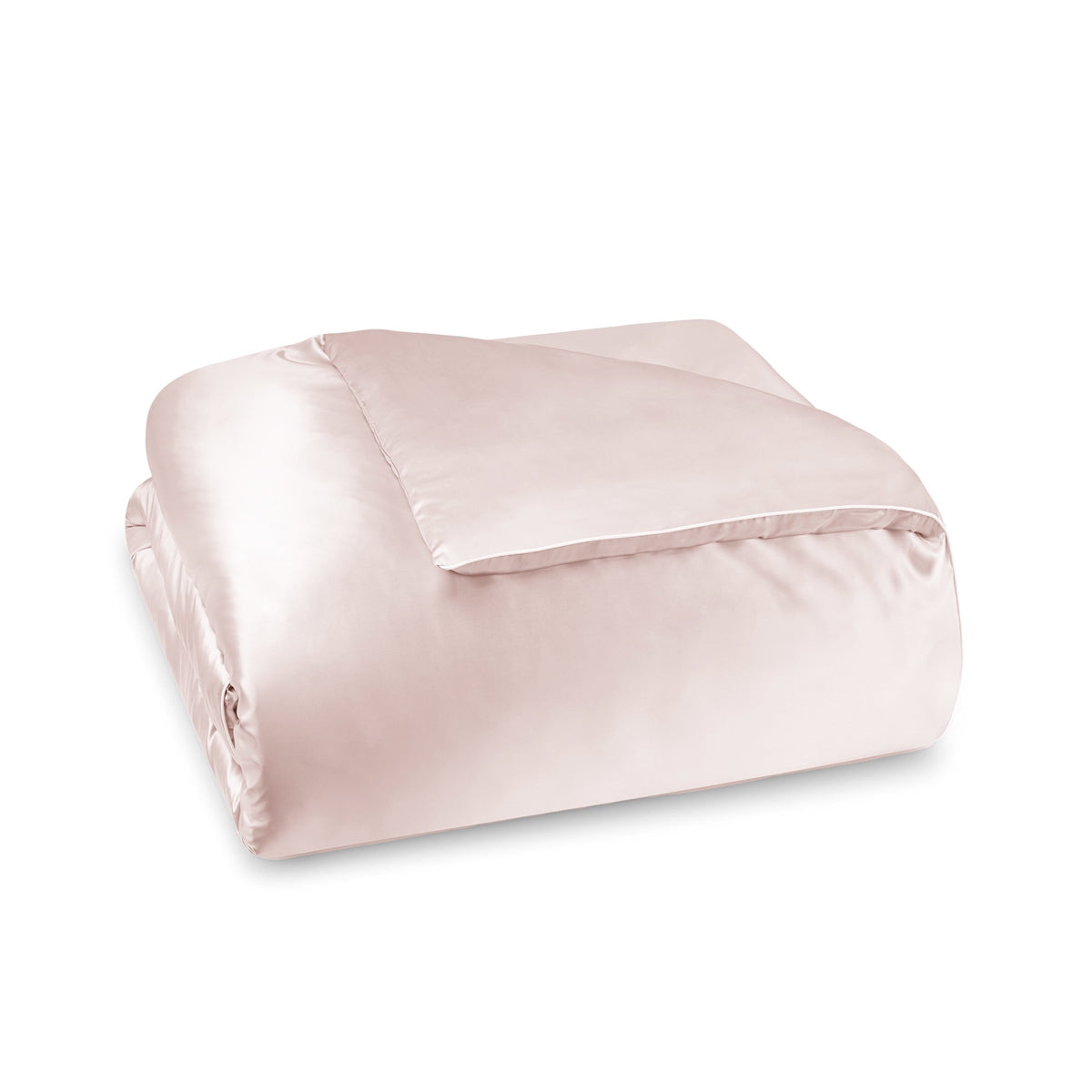 A neatly folded Duvet Cover of Pink Amalia Maria Mulberry Silk Bedding