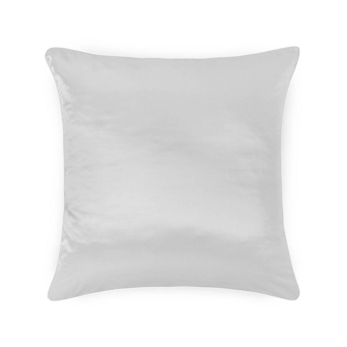 A square Euro Sham of Silver Amalia Maria Mulberry Silk Bedding