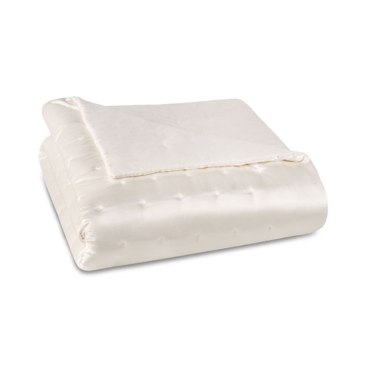 Folded Coverlet of Natural Amalia Maria Silk Quilted Bedding