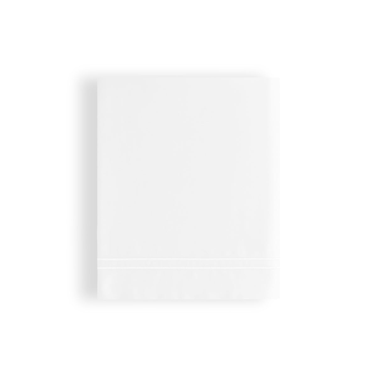 Folded Flat Sheet of White Amalia Pleno Giza 45 Cotton Bedding