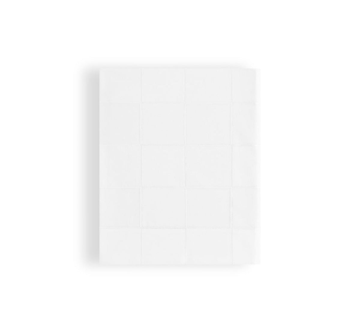 A folded Amalia Sagres Flat Sheet with a grid pattern of stitched squares in a jacquard weave.