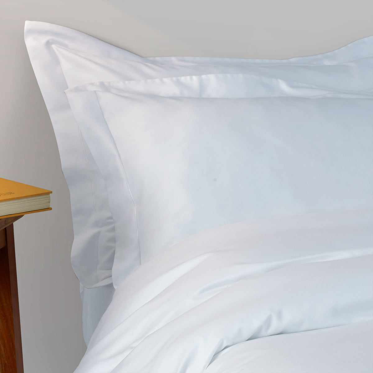 Sham Closeup of White Amalia Suave Giza 94 Bedding
