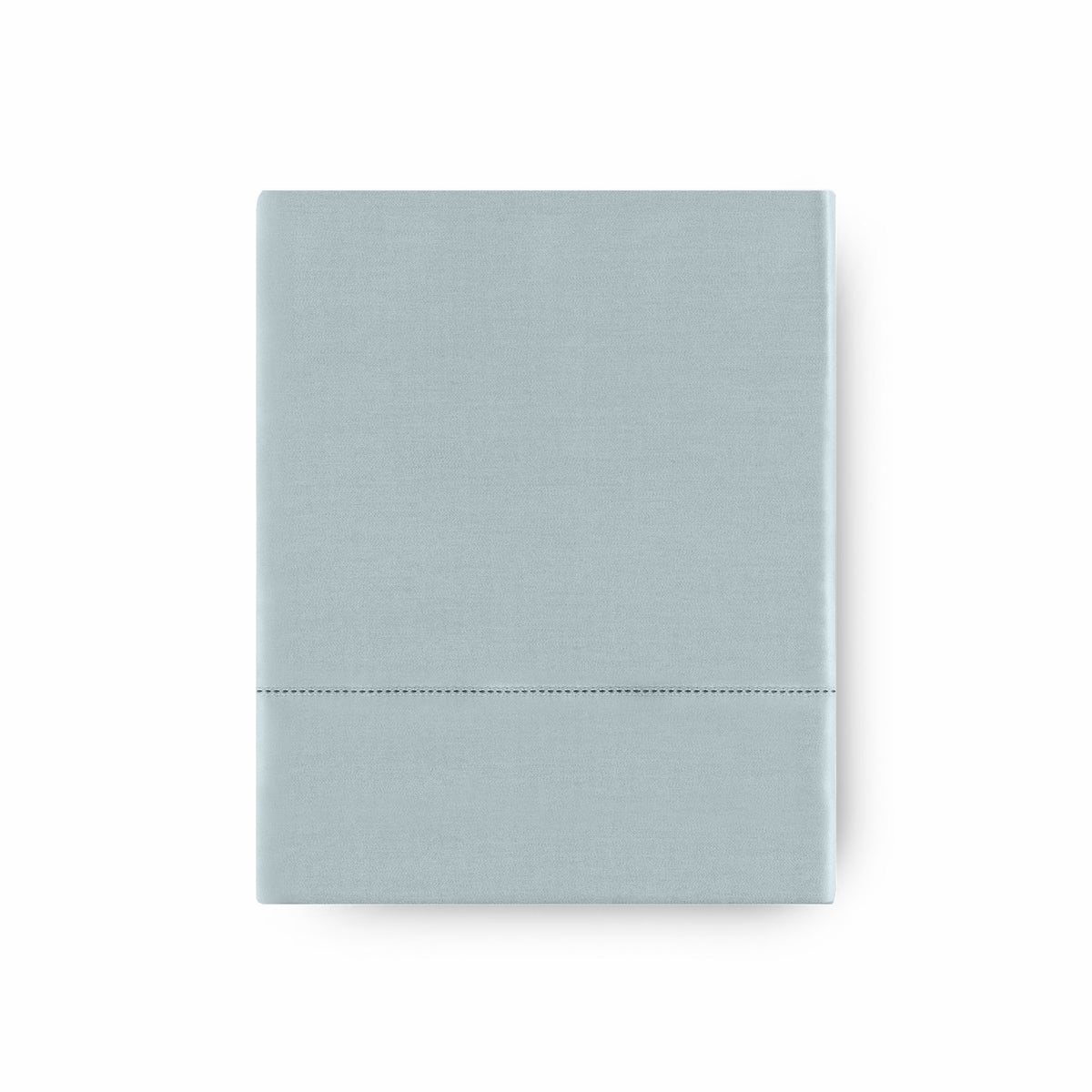 Folded Flat Sheet of Mist Blue Amalia Suave Giza 94 Bedding