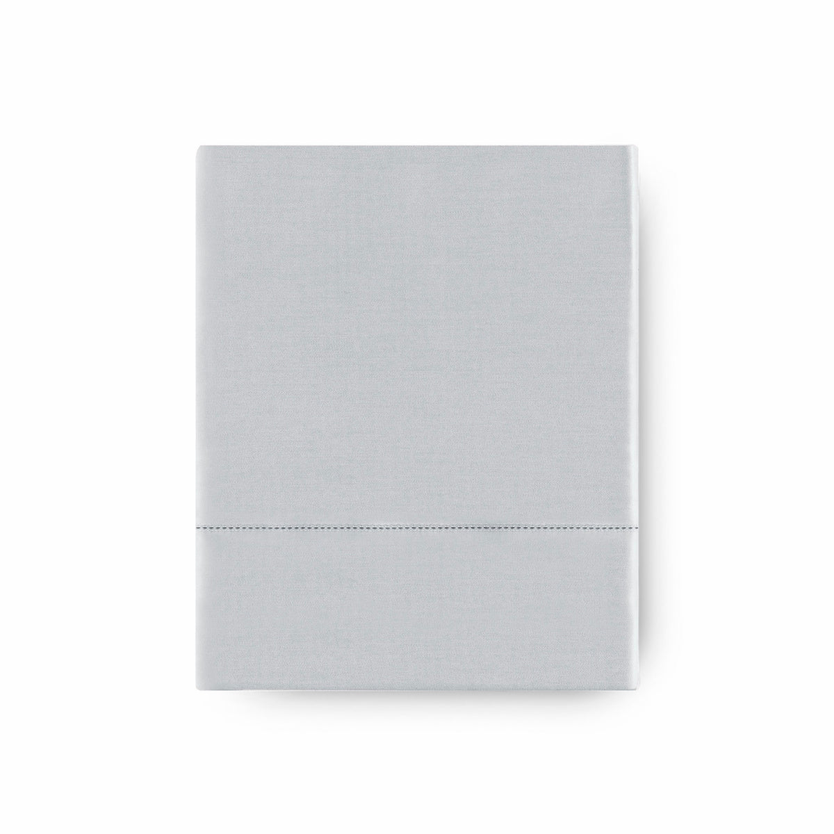 Folded Flat Sheet of Pale Blue Amalia Suave Giza 94 Bedding