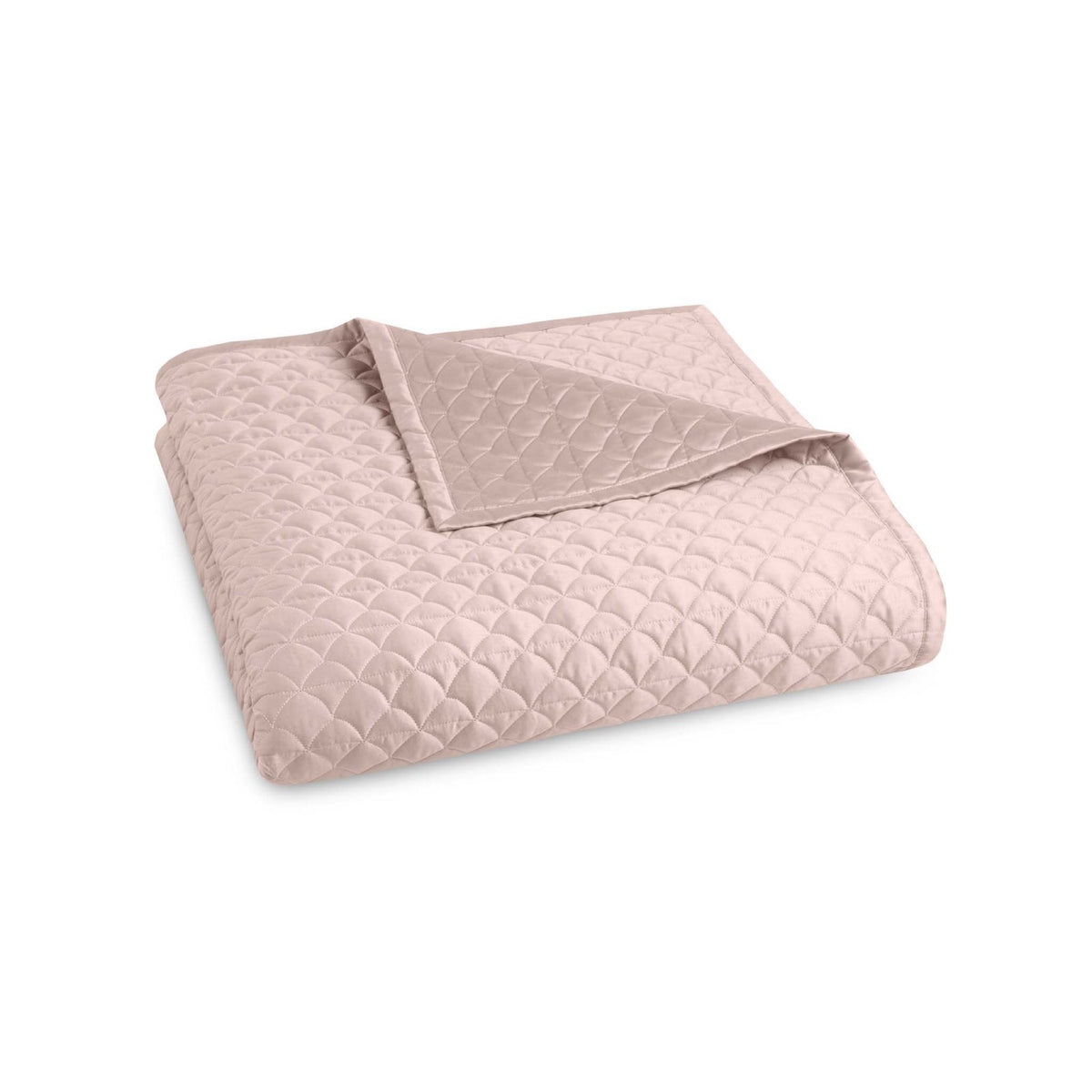 Folded Coverlet of Charm Pink Amalia Suave Quilted Bedding