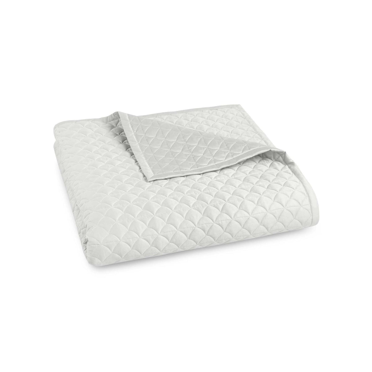 Folded Coverlet of Cool Grey Amalia Suave Quilted Bedding