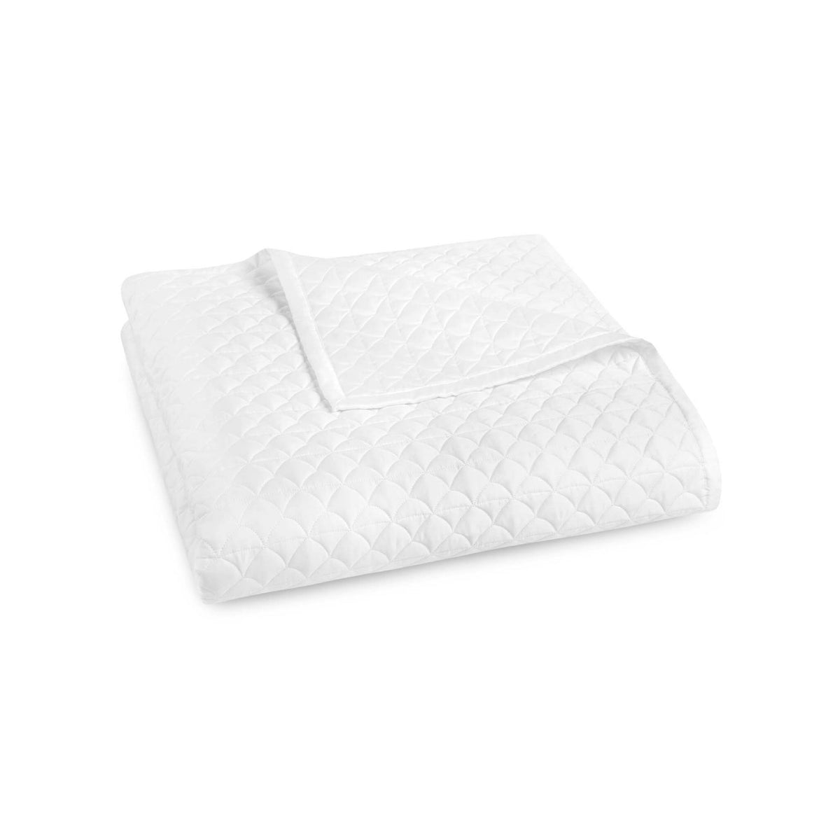 Folded Coverlet of White Amalia Suave Quilted Bedding