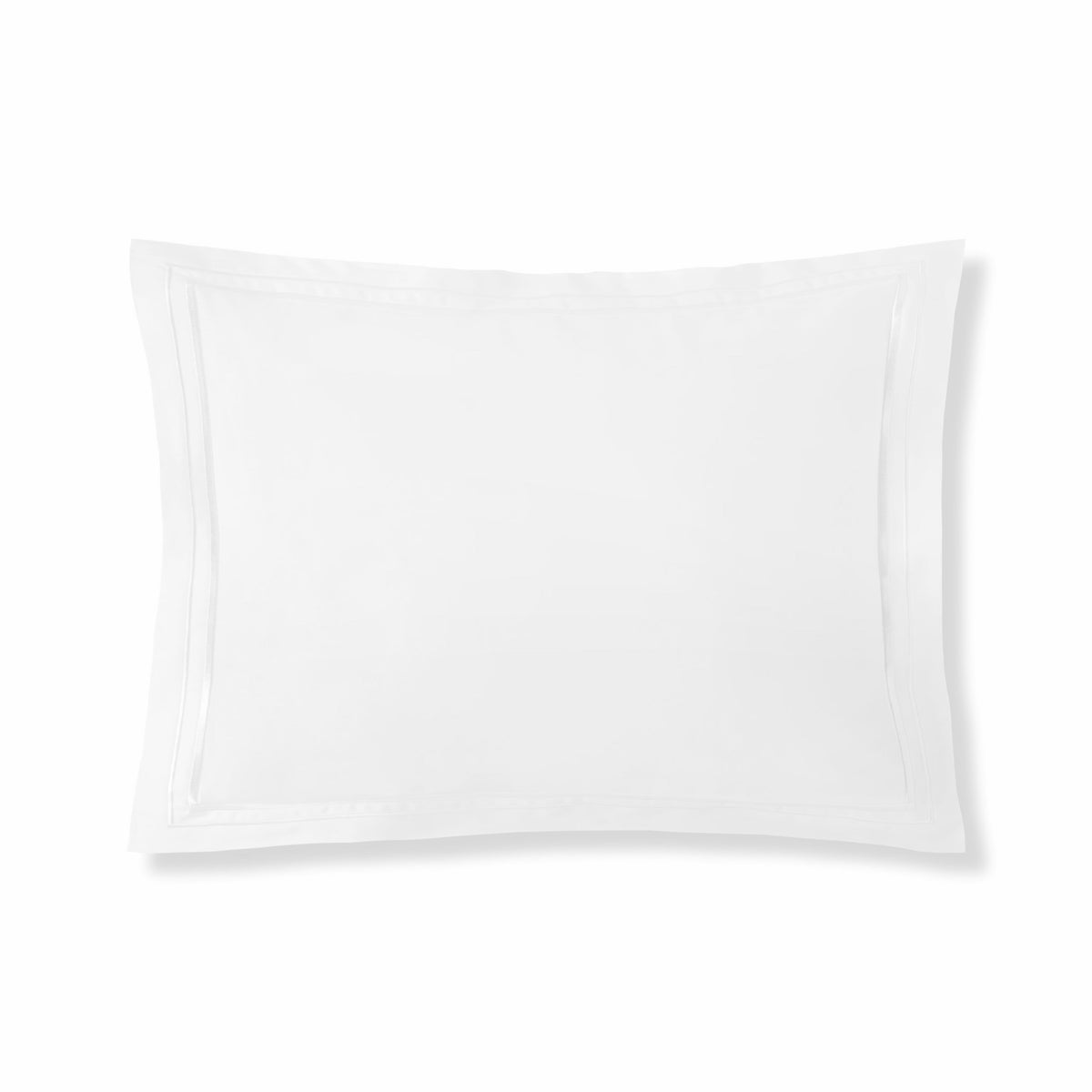 A rectangular White Amalia Sublime Giza 45 Cotton Boudoir Sham with a decorative stitched border